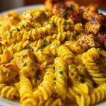 Cajun Chicken Rotini in Creamy Mozzarella Velveeta Sauce
