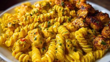 Cajun Chicken Rotini in Creamy Mozzarella Velveeta Sauce
