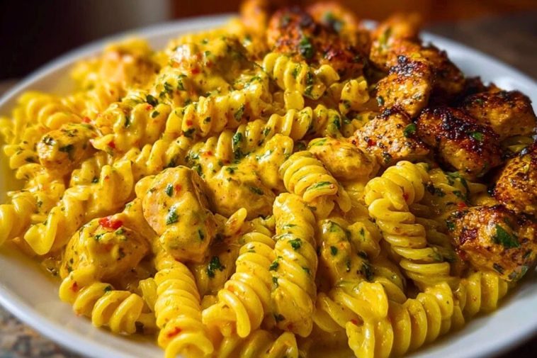 Cajun Chicken Rotini in Creamy Mozzarella Velveeta Sauce