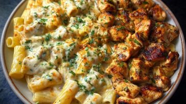 Cajun Garlic Butter Chicken Rigatoni in Cheesy Alfredo Sauce