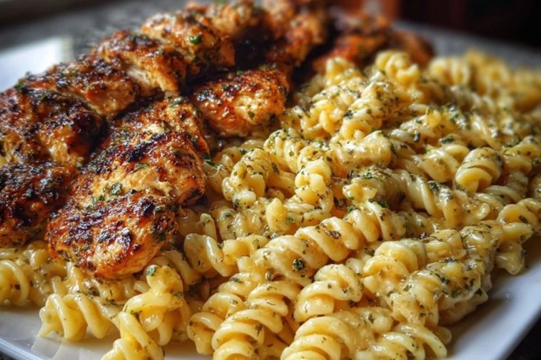 Cajun Garlic Butter Chicken with Creamy Parmesan Twisted Pasta