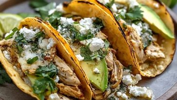 Chimichurri Chicken Tacos with Feta and Avocado