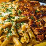 Creamy Cajun Chicken Pasta with Parmesan, Garlic, and Mozzarella