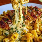 Creamy Cajun Chicken Rigatoni with Garlic Mozzarella Sauce
