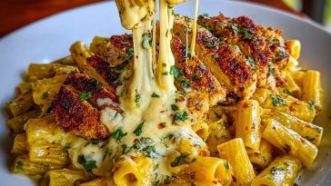 Creamy Cajun Chicken Rigatoni with Garlic Mozzarella Sauce