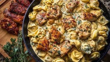 Creamy Cajun Chicken Tortellini in Velveeta Garlic Cheese Sauce