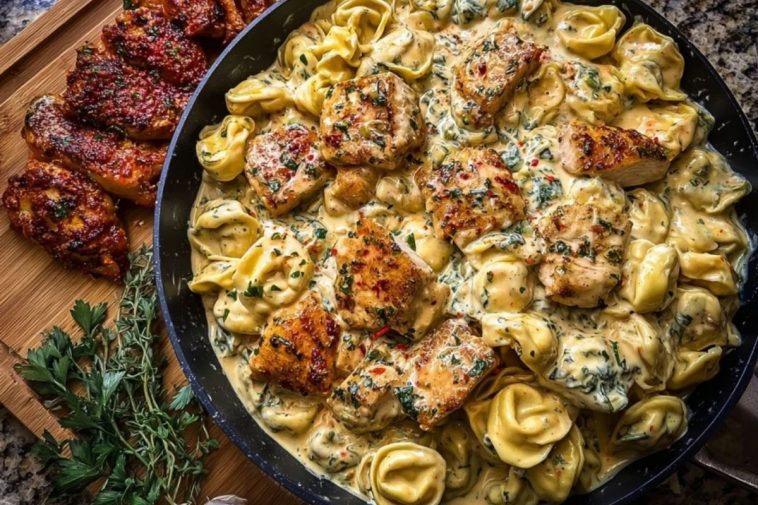 Creamy Cajun Chicken Tortellini in Velveeta Garlic Cheese Sauce