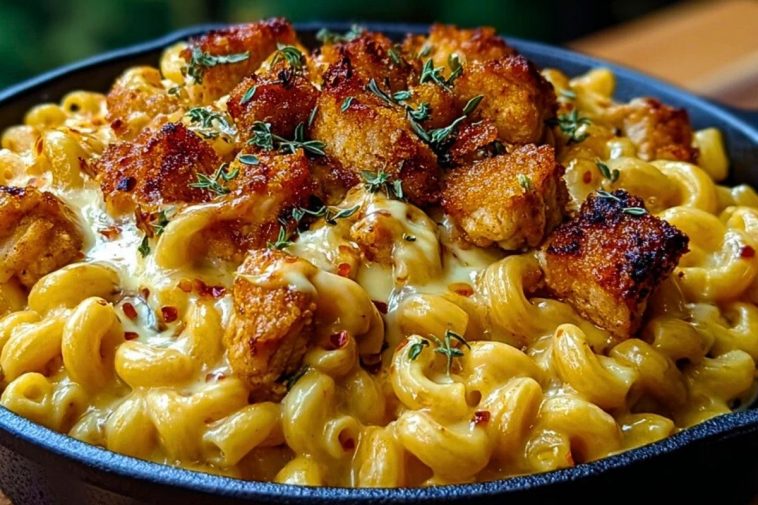 Creamy Honey Pepper Chicken Mac and Cheese Delight