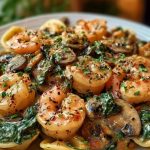 Creamy Spinach Mushroom Shrimp Shells