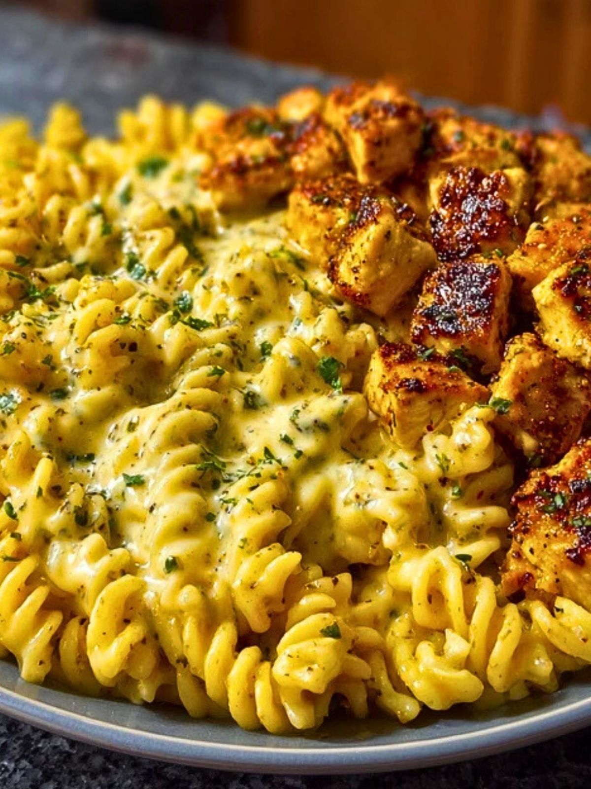 How to Make Rotini Pasta with Velveeta, Mozzarella, and Chicken