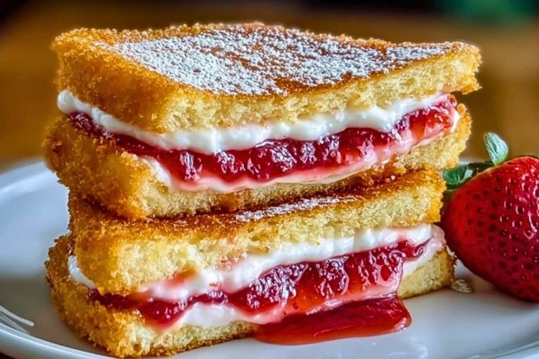 Fried Strawberry Cheesecake Sandwiches