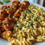 Garlic Butter Chicken Bites & Spicy Cajun Alfredo Twisted Pasta