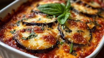 Golden Eggplant Parmigiana Casserole