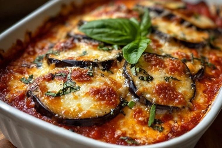 Golden Eggplant Parmigiana Casserole