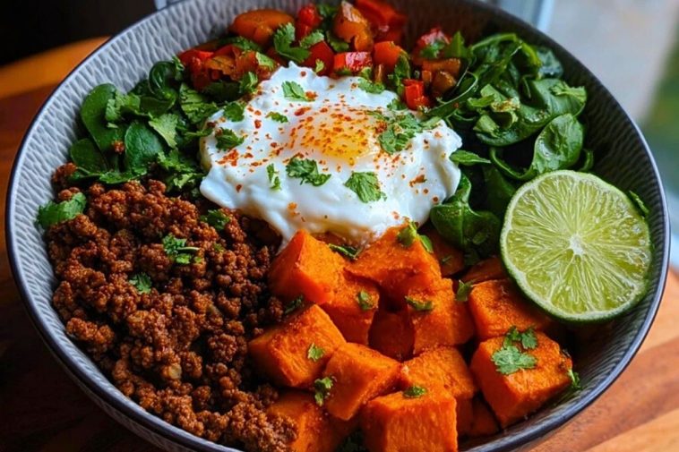Ground Beef Sweet Potato Power Bowl