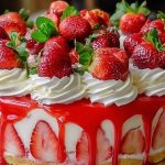 Lavish Decorated Strawberry Cheesecake