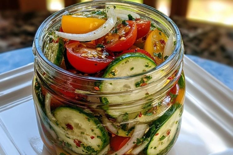 Marinated Cucumbers, Onions, and Tomatoes
