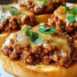 Open Face Garlic Toast Sloppy Joes