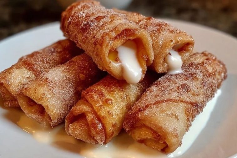 Peach Cobbler Egg Rolls Recipe