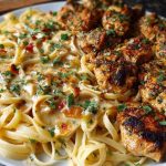 Savory Cajun Chicken and Creamy Garlic Parmesan Linguine