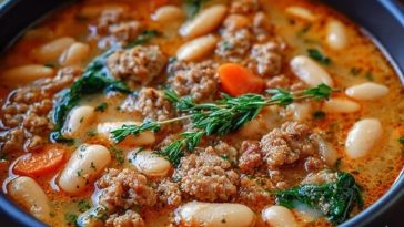 Spicy Italian Sausage and Cannellini Bean Soup