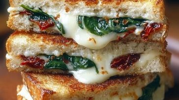 Sun-Dried Tomato, Spinach, and Ricotta Grilled Cheese