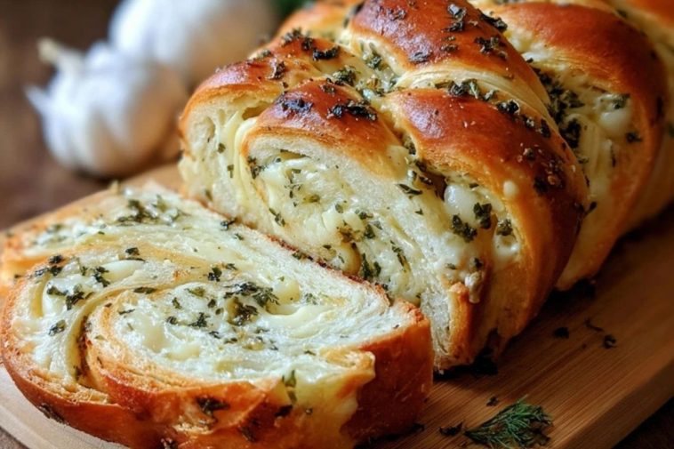 Swirled Garlic Herb And Cheese Bread