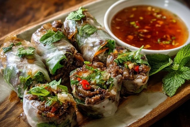 Thai Basil Beef Rolls