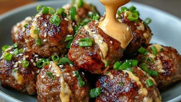 The Best Korean BBQ Meatballs with Spicy Mayo Dip