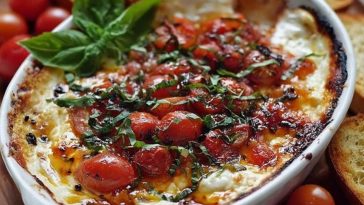 Three-Cheese Tomato Bruschetta Dip Recipe