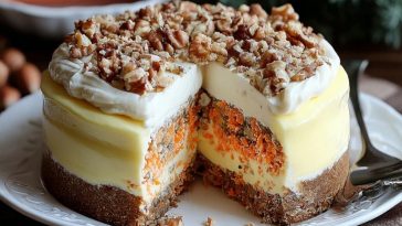 Carrot Cake Cheesecake with Creamy Topping