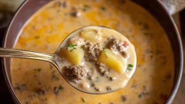 Cheesy Beef and Potato Soup