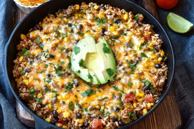 Cheesy Taco Rice Skillet