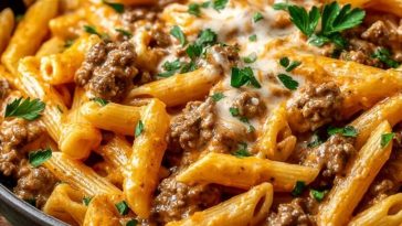 Creamy High Protein Beef Pasta
