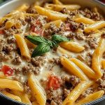Creamy Rotel Pasta with Ground Beef