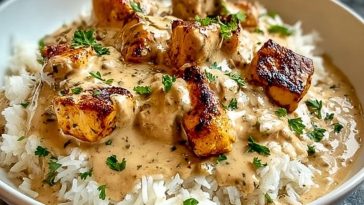 Creamy Smothered Chicken and Rice Delight