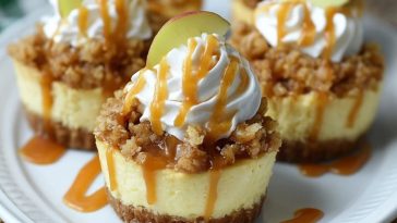 Easy Apple Crisp Mini Cheesecakes