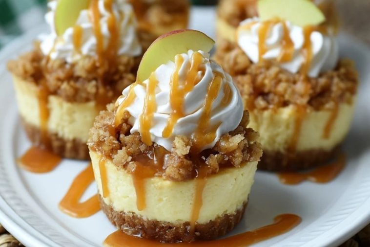 Easy Apple Crisp Mini Cheesecakes