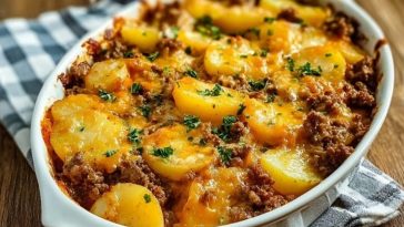 Hobo Casserole with Ground Beef & Potatoes