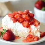 Light Angel Food Cake with Juicy Strawberries