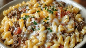 Loaded Cheeseburger Alfredo Pasta