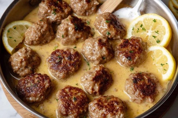 The Softest and Juiciest Greek Meatballs in Lemon Sauce