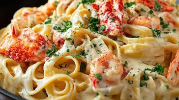 Cajun Seafood Alfredo with Lobster and Crab