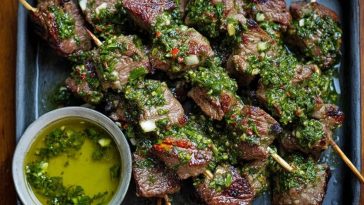 Chimichurri Steak Skewers