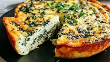 Cottage Cheese & Spinach Crustless Quiche