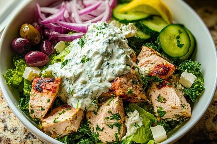 Greek Tzatziki Chicken Salad Bowl