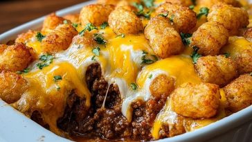 Irresistible Cheeseburger Tater Tot Casserole