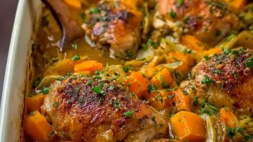 Roasted Chicken Leek and Butternut Squash Bake