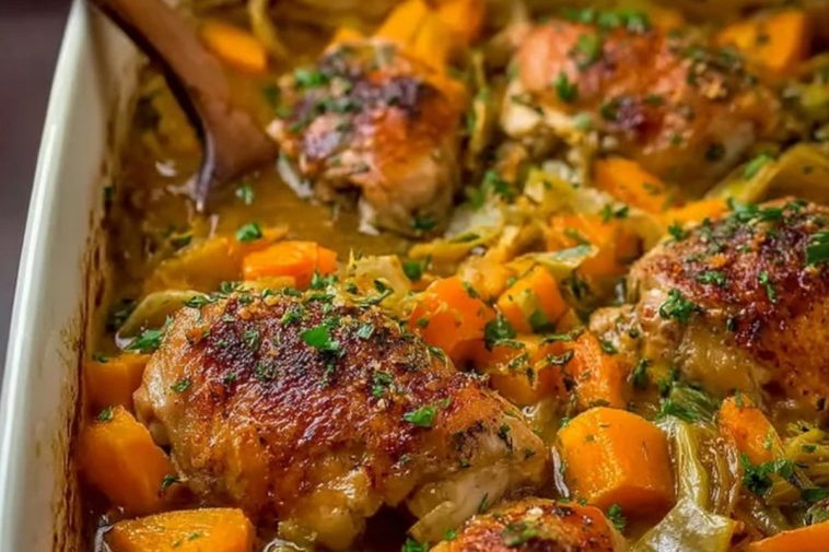 Roasted Chicken Leek and Butternut Squash Bake