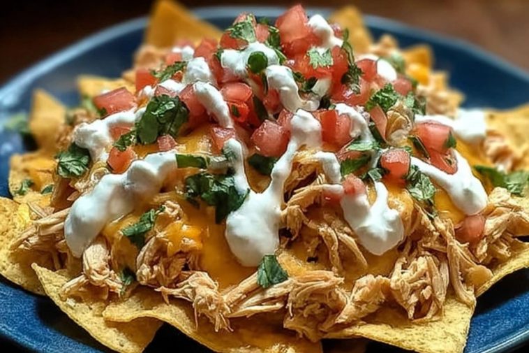 Creamy Crockpot Chicken Nachos